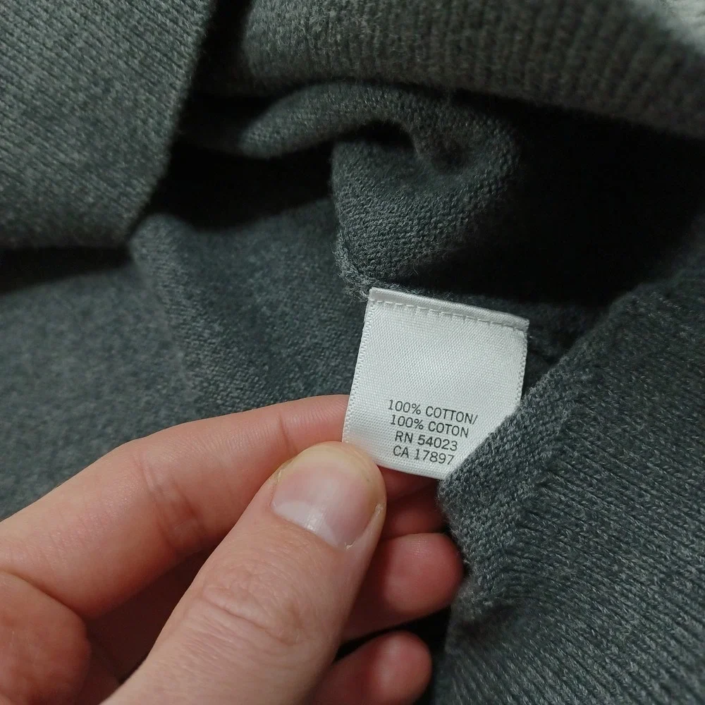Banana Republic Sweater Mens XL Gray Cowl Neck Preppy‎ Pullover Knit